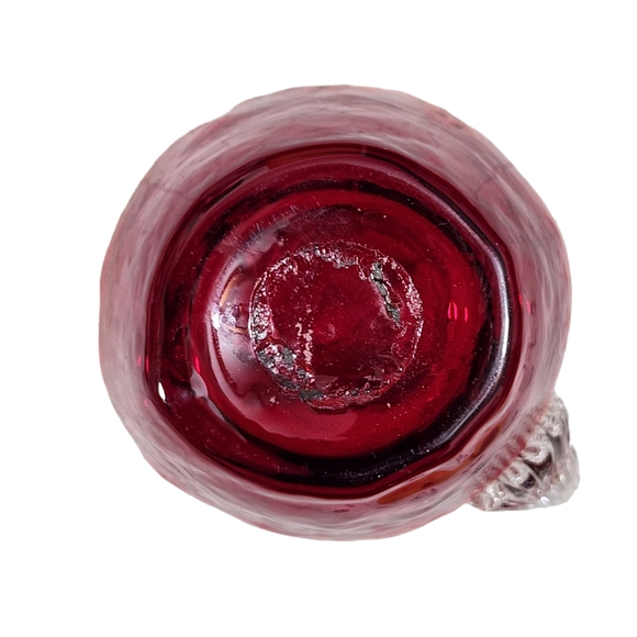 Antique Pairpoint Ruby red hand blown glass creamer with clear handle  EUC - Picture 5 of 7